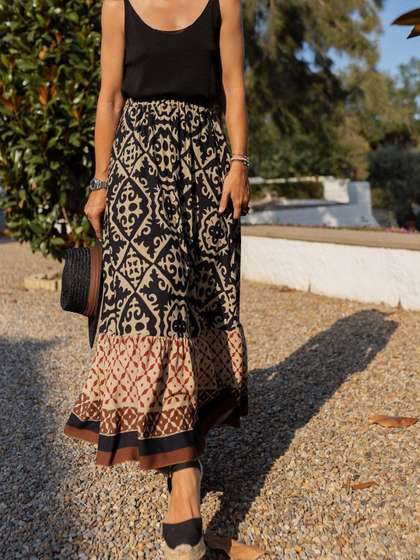 StyleCast Printed A Line Skirts