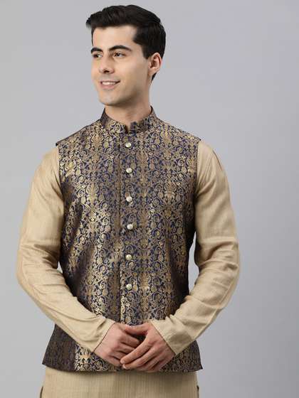 Manthan Men Woven Design Nehru Jacket