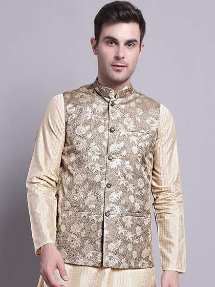 Jompers
                          Woven-Design Ethnic Motifs Nehru Jackets