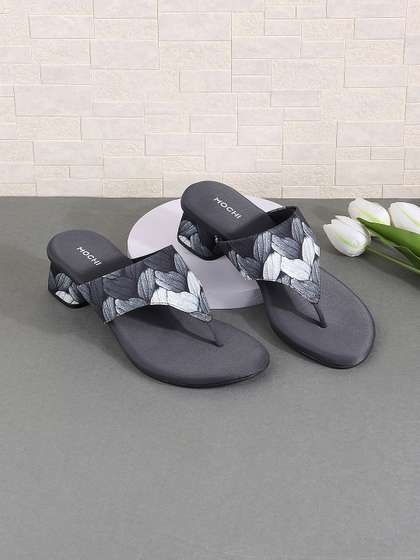 Mochi Printed
                        T-Strap Block Heels