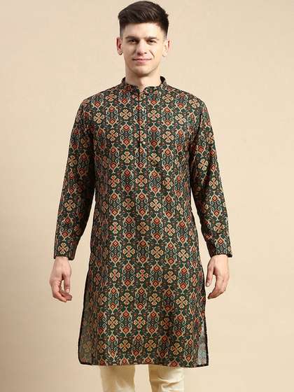 Amodh by Kisah Mandarin Collar Regular Kurta
