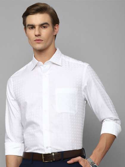 Louis Philippe Gods & Kings Self Design Slim Fit Giza Cotton Formal Shirt