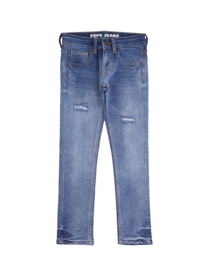 Pepe Jeans Boys Slim
                      Fit Mildly Distressed Heavy Fade Stretchable
                      Jeans