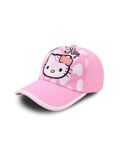 JENNA Unisex Kids Pink
                    & White Printed Baseball Cap