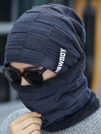 Alexvyan Men Wind Proof
                    Wool Thermal Cap & Scarf