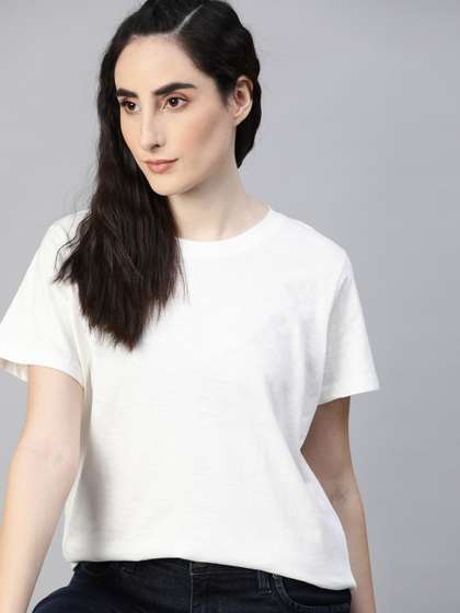 Roadster Women White
                        Cotton Cotton T-shirt