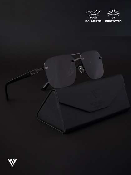 Voyage Gunmetal-Toned
                      Wayfarer Sunglasses With Polarised And UV
                      Protected Lens 19072MG4142