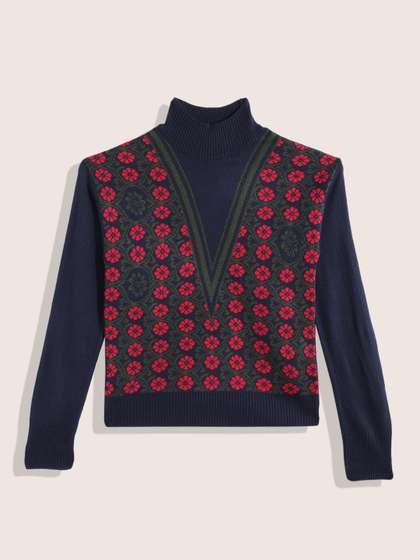 Sangria Teen Girls
                    Floral Design Pullover