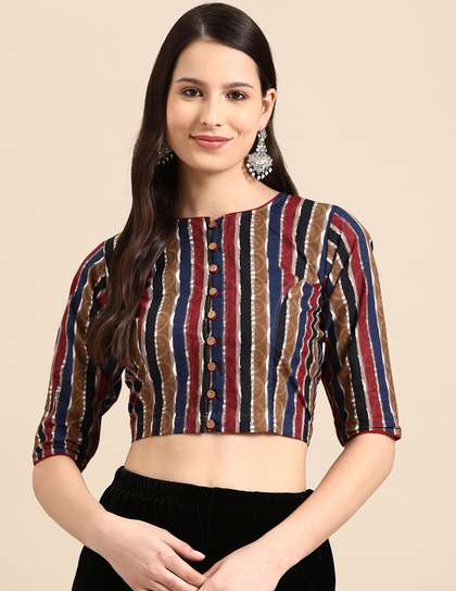 Molcha Striped Saree Blouse