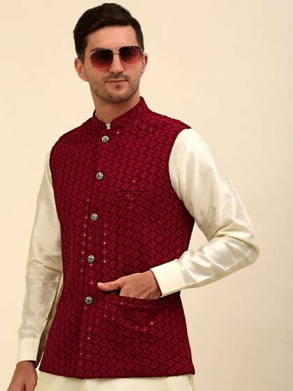 Anouk Embroidered Nehru Jacket