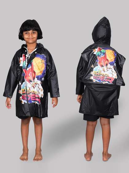 THE CLOWNFISH Toon
                        Caper Kids Printed Waterproof Hooded Longcoat
