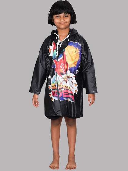 THE CLOWNFISH Toon
                        Caper Printed Adjustable Hood Rain Jacket