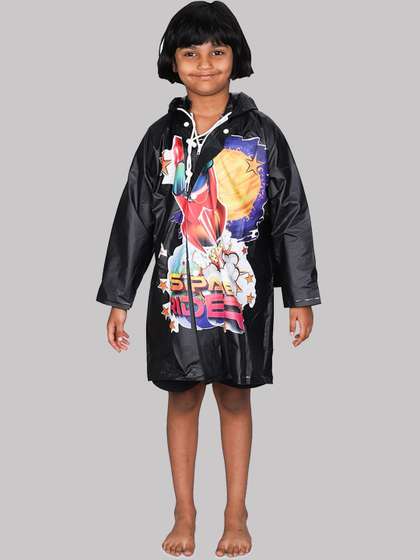 THE CLOWNFISH Toon
                        Caper Printed Waterproof Hooded Rain Jacket