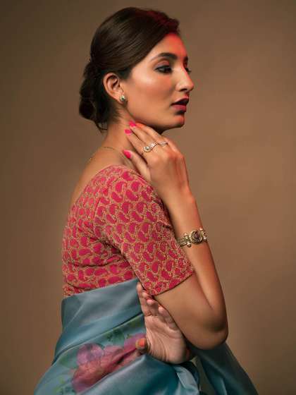 Bindigasm's Advi Woven Design Saree Blouse