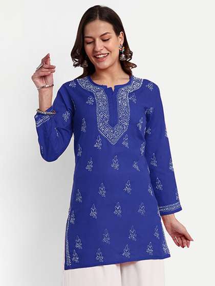 ADA Ethnic Motifs Embroidered Pure Cotton Kurti
