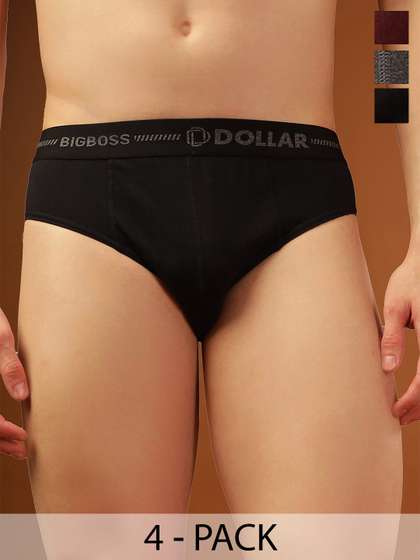 Dollar Bigboss Men
                          Solid Pack of 4 Cotton Double Pouch Support
                          Brief