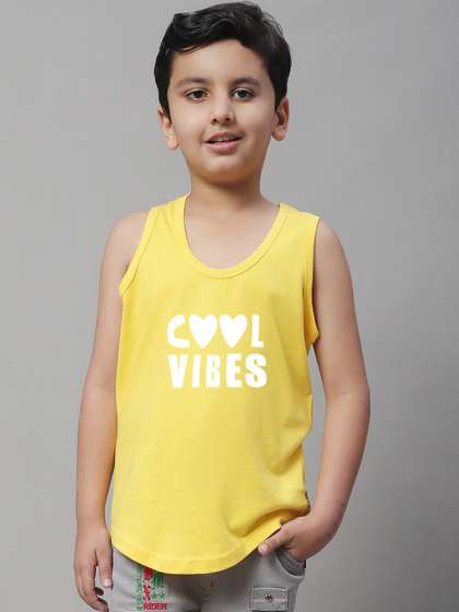 Friskers Boys Printed
                      Pure Cotton Sleeveless Basic Vests