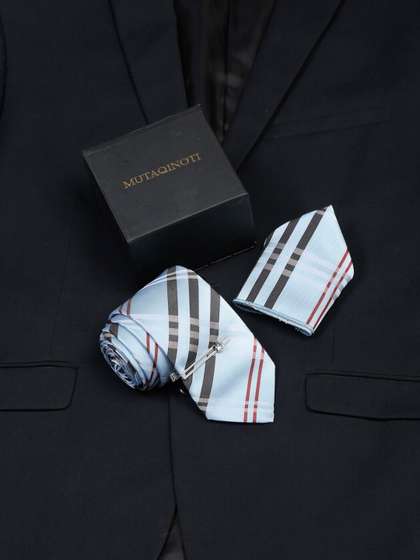 MUTAQINOTI Men Micro
                    Silk Necktie Accessory Gift Set