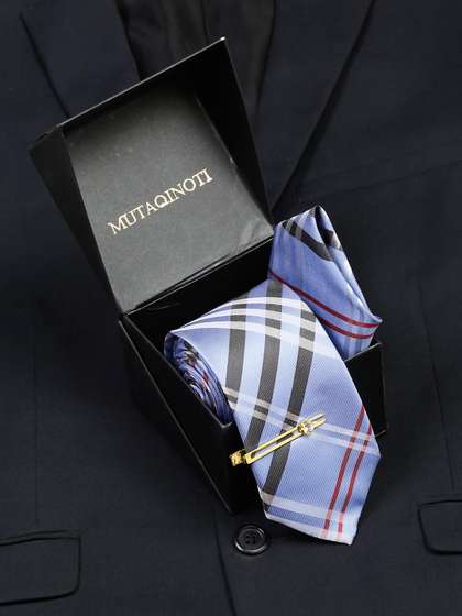 MUTAQINOTI Men Printed
                    Silk Accessory Gift Set