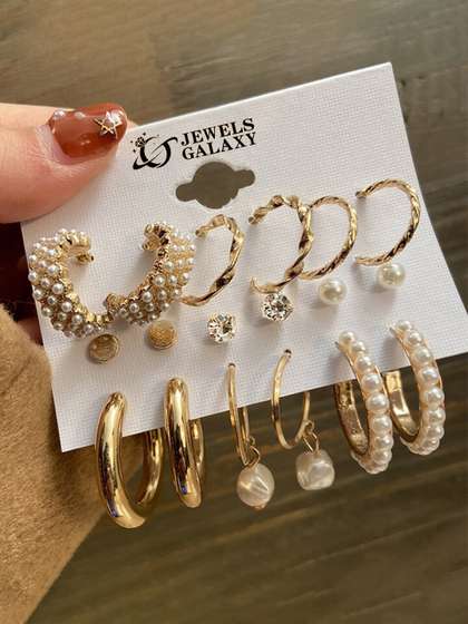 Jewels Galaxy Set Of 9 Studs Earrings
