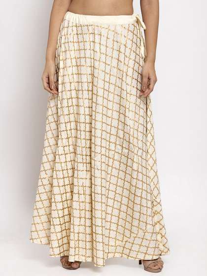 Clora Creation Printed Flared Maxi Skirts