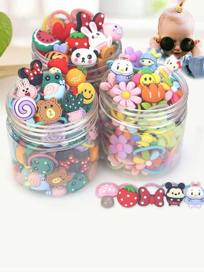 LYTIX Girls Set Of 10
                    Soft Elastic Assorted Design Ponytail Holders