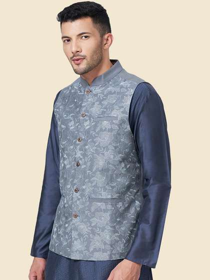 indus route by Pantaloons Woven Design Nehru Jacket