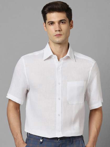 Louis Philippe Textured Half Sleeve Slim Fit Pure Cotton Formal Shirt