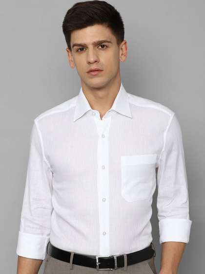 Louis Philippe Slim Fit Cotton Linen Formal Shirt