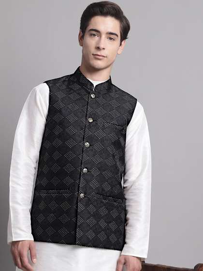 Jompers Woven Design Nehru Jacket