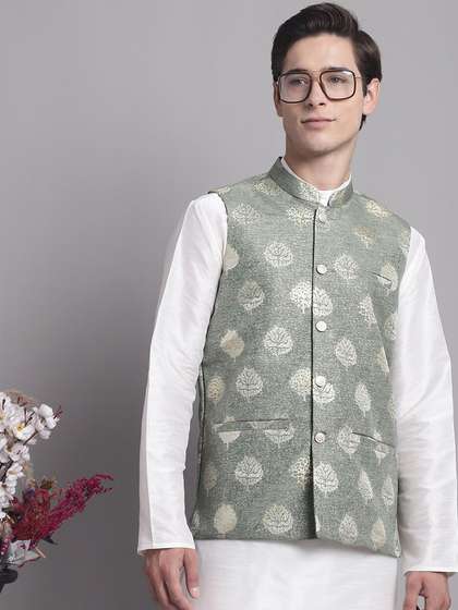 Jompers Ethnic Printed Nehru Jacket