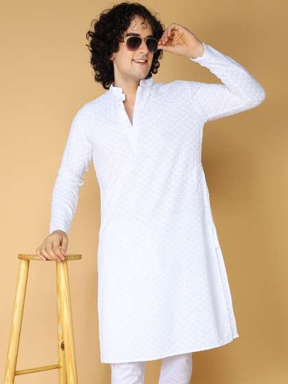 NAMASKAR Chikankari Cotton Kurta