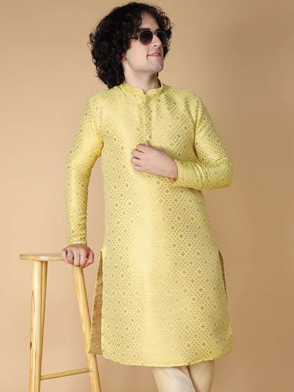NAMASKAR Woven Design Jacquard Kurta