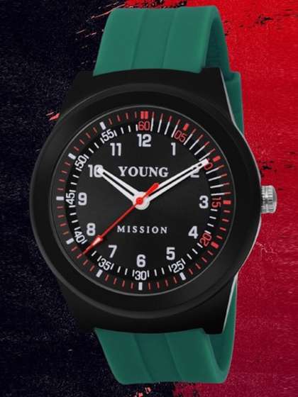 YOUNG MISSION Kids
                    Patterned Dial Analogue Watch YM 605 BK.GR