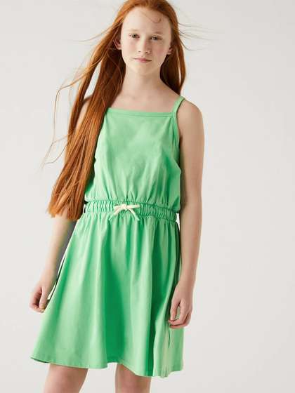 Marks & Spencer Girls Shoulder Straps Cotton A-Line Dress