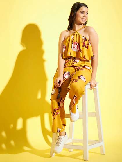 StyleStone Girls Printed
                    Basic Jumpsuit with Ruffles