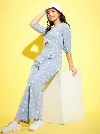StyleStone Girls Printed
                    Cotton Basic Jumpsuit