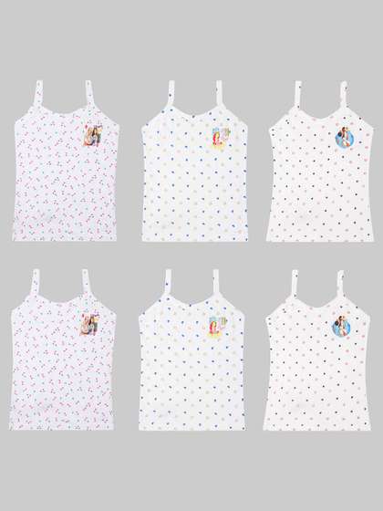 CARELOVE Girls Pack Of 6
                    Printed Pure Cotton Camisoles