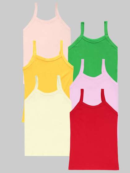 CARELOVE Girls Pack Of 6
                    Pure Cotton Camisoles