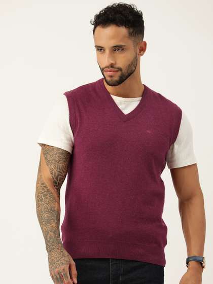 Monte Carlo Men Solid Sweater Vest