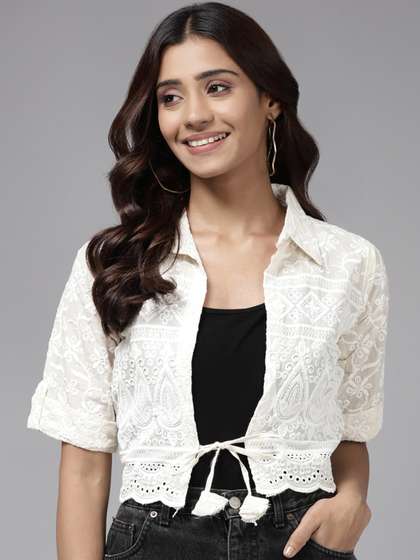 BAESD Spread Collar
                        Tie Up Cotton Jacket