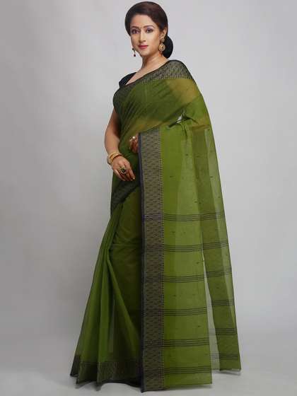 WoodenTant Woven
                        Design Pure Cotton Taant Saree