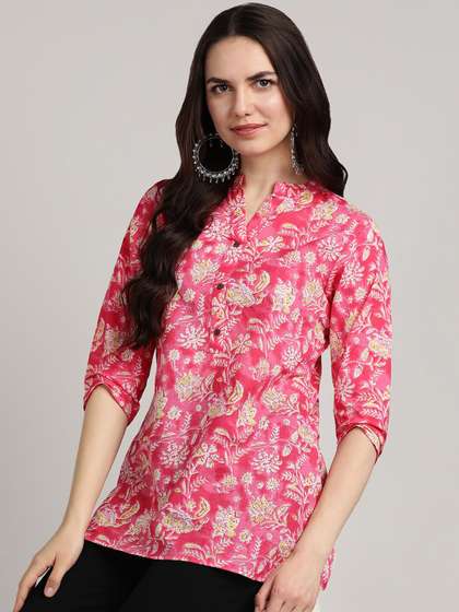 BLOCKS OF INDIA Floral Printed Pure Cotton Kurti