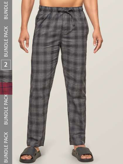 XYXX Checkmate Men
                        Pack Of 2 Checked Combed Anti-microbial Cotton
                        Lounge Pants