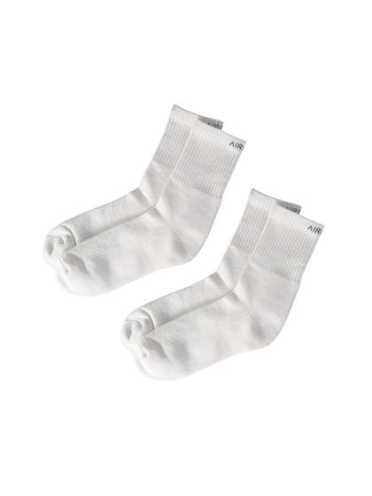 AIR GARB Pack of 2 White
                    Color Crew Length Pure Cotton Breathable Socks