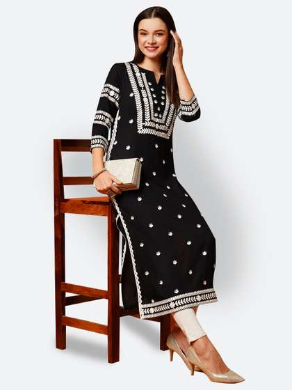 GoSriKi Ethnic Motifs Embroidered Kurta