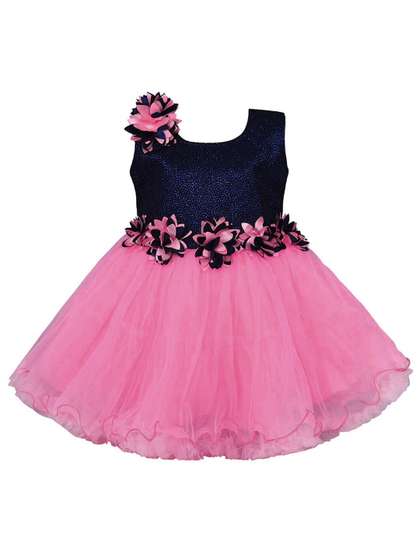 Wish Karo Girls
                    Sleeveless Corsage Net Fit & Flare Dress