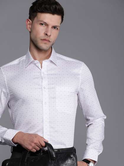 Louis Philippe Slim Fit Ethnic Motifs Printed Cotton Formal Shirt
