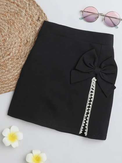 ADDYVERO Girls
                    Embellished A-Line Knee-Length Cotton Lycra Skirt