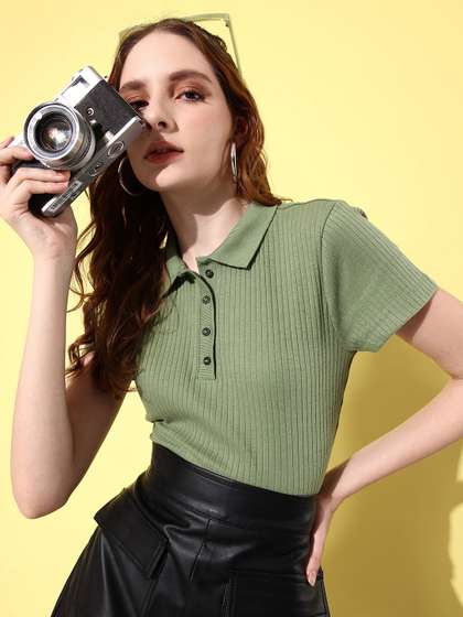 The Roadster
                        Lifestyle Co. Ribbed Polo Collar T-shirt